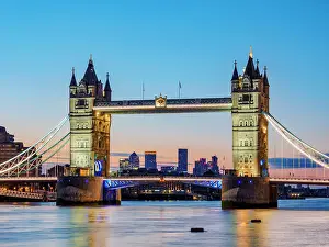 River Bank Prints: Tower Bridge at dawn, London, England, United Kingdom