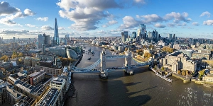International Landmark Prints: Tower Bridge, The Shard & City of London, London, England, UK