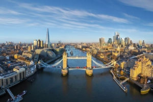 International Landmark Prints: Tower Bridge, The Shard & City of London, London, England, UK