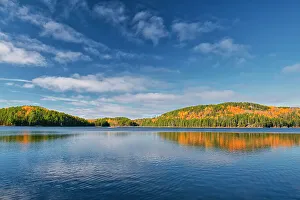 Kenora Prints: Tower Lake in autumn. Gull Lake Road. Near Kenora Ontario, Canada