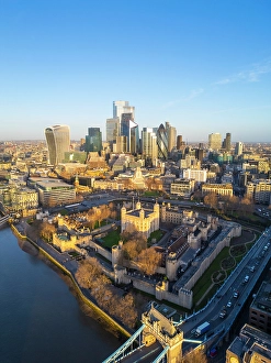 International Landmark Prints: Tower of London & City of London, London, England, UK
