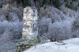 Mestia Prints: Tower of Love, Mestia, Upper Svaneti (Zemo Svaneti), Georgia