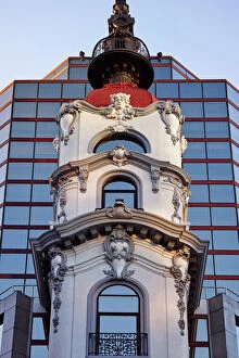Colonial Style Gallery: The tower of the Mirador Massue in Art Nouveau style, Plaza Lavalle, San Nicolas, Buenos Aires
