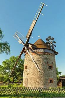 Mill Prints: Tower windmill Endorf, Falkenstein, Harz, Saxony-Anhalt, Germany