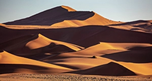 Sand Dunes Prints: Towering sand dunes, Sossusvlei, Namib-Naukluft National Park, Namib Desert, Namibia