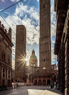 The Two Towers, Garisenda and Asinelli, Bologna, Emilia-Romagna, Italy
