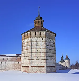 Towers of Kirillo-Belozersky Monastery, Kirillov, Vologda region, Russia