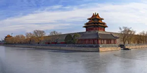 Beijing Gallery: Towers and moat of Forbidden City, Beijing, China