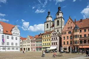 Rathaus Prints: Town church & Rathaus, Wittenberger Marktplatz, Wittenberg, Saxony-Anhalt, Germany