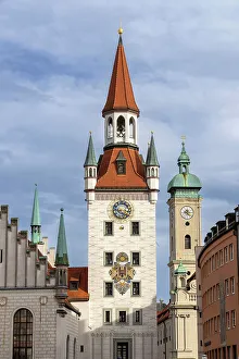 Altes Rathaus Prints: Town Hall & 14th century clock tower, Altes Rathaus, Munich, Bavaria, Germany