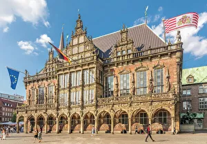Federal State Prints: Town hall on the market square, Bremen, Germany