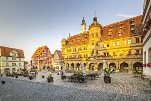 Marktplatz Prints: Town Hall, Market square, Rothenburg ob der Tauber, Germany