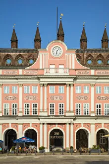 Images Dated 27th July 2021: Town Hall (Rathaus), Neuer Markt, Rostock, Baltic Coast, Mecklenburg-Western Pomerania