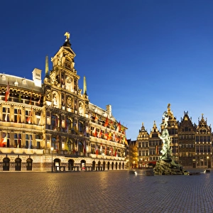 Stadhuis Prints: Town Hall (Stadhuis) in Main Market, Antwerp, Flanders, Belgium