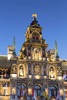 Market Square Prints: Town Hall (Stadhuis) in Main Market Square, Antwerp, Flanders, Belgium