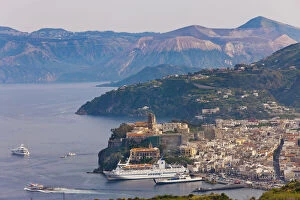 The town of Lipari, Lipari Island, Aeolian Islands, Italy, Europe