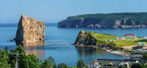 Maritime Provinces Prints: The town of Perce with Perce Rock, Perce, Quebec, Canada