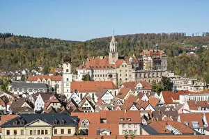 The town of Sigmaringen from an elevetad point of view. Sigmaringen, Baden-WAA┬╝rttemberg