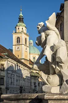 Images Dated 10th January 2018: Town Square with Robba Fountain also known as the Fountain of the Three Carniolan