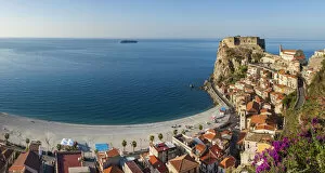 Images Dated 8th March 2013: Town View with Castello Ruffo, Scilla, Calabria, Italy