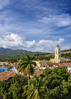 Villa De La Santisima Trinidad Prints: Townscape with San Francisco Convent Church Tower, elevated view, Trinidad