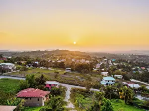 San Ignacio Prints: Townscape of San Ignacio at sunset, Cayo District, Belize