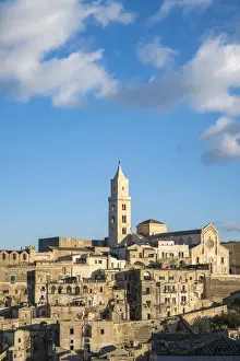 Basilicata Prints: Townscape of the Sassi quarter, with the Cathedral of Madonna Santissima della Bruna atop