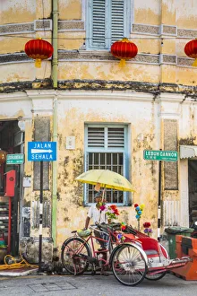 Traditional 19th century shophouse, George Town, Penang Island, Malaysia