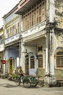 Traditional 19th century shophouse, George Town, Penang Island, Malaysia