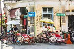 Traditional 19th century shophouse, George Town, Penang Island, Malaysia