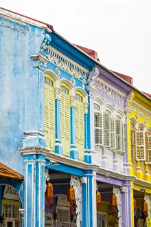 Traditional 19th century shophouse, George Town, Penang Island, Malaysia