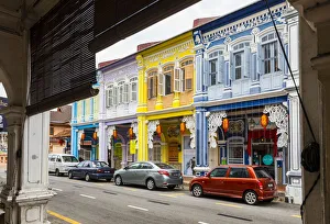 Traditional 19th century shophouse, George Town, Penang Island, Malaysia