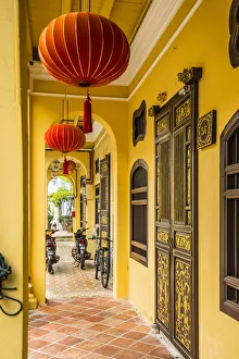 Traditional 19th century shophouse, George Town, Penang Island, Malaysia
