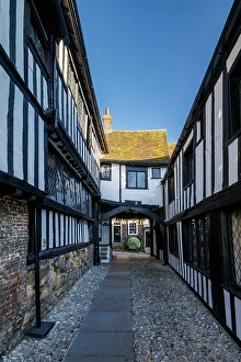 Sussex Prints: Traditional Architecture at the Mermaid Inn, Rye, East Sussex, Sussex, England, UK