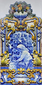 Images Dated 26th November 2013: Traditional blue tiles (Azulejos) showing the work related with the Port Wine