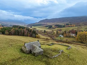 Perthshire Prints: Traditional bothy, near Loch Freuchie, Amulree, Perthshire, Scotland