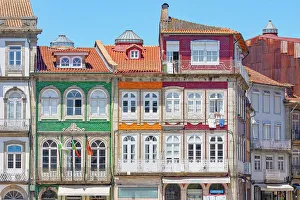 Minho Prints: Traditional buildings, Toural Square, Guimaraes, Minho Region, Portugal