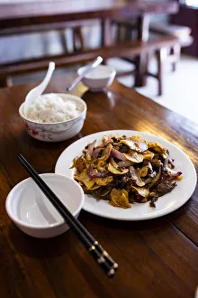 Images Dated 16th April 2021: Traditional Choptsticks and food, Guillin, China, Asia