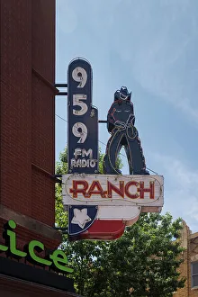 Office Prints: Traditional cowboy sign, Fort Worth, Texas, USA