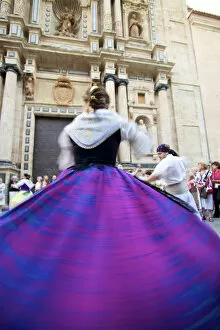 Images Dated 21st March 2011: Traditional Dancing Outside The 13th Century Iglesia y Convento Del Carmen, Valencia