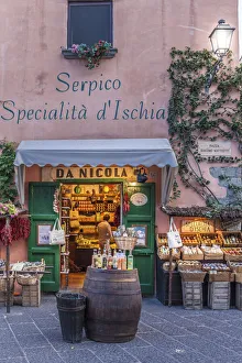 Campania Prints: Traditional delicatessen in Forio, Ischia Island, Gulf of Naples, Campania, Italy