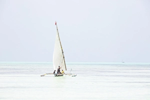 Nungwi Prints: Traditional dhow used for fishing, Nungwi, Zanzibar, Tanzania