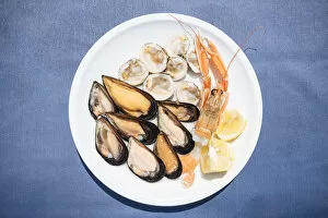 Traditional dish of di pesce crudo (raw seafood) at La Rotonda