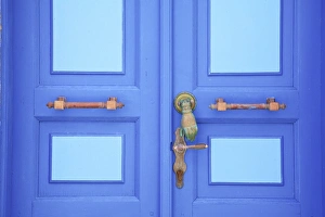 Mediteranean Prints: Traditional Door, Leros, Dodecanese, Greek Islands, Greece, Europe