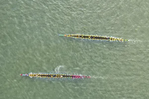 Traditional dragon boat race in the river, Daudkandi, Comilla, Bangladesh