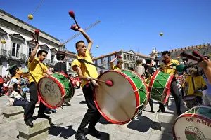 North Coast Prints: Traditional drummers (Zes Pereiras) acting during the Our Lady of Agony Festivities