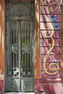 Images Dated 11th March 2022: Detail of traditional 'Fileteado Art'paintings on Jean Jaures street, Abasto, Buenos Aires