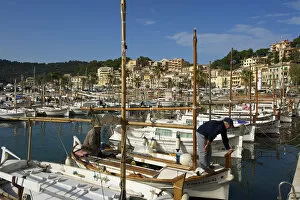 Traditional fishing boats, Port de Soller, Majorca, Balearics, Spain