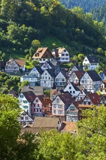 Images Dated 28th August 2014: Traditional Half Timbered buildings in Schiltachs Picturesque Medieval Altstad (Old Town)