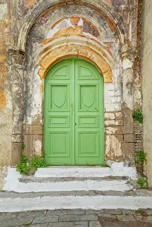 Painted Prints: Traditional house, Chorio, Symi Island, Dodecanese Islands, Greece